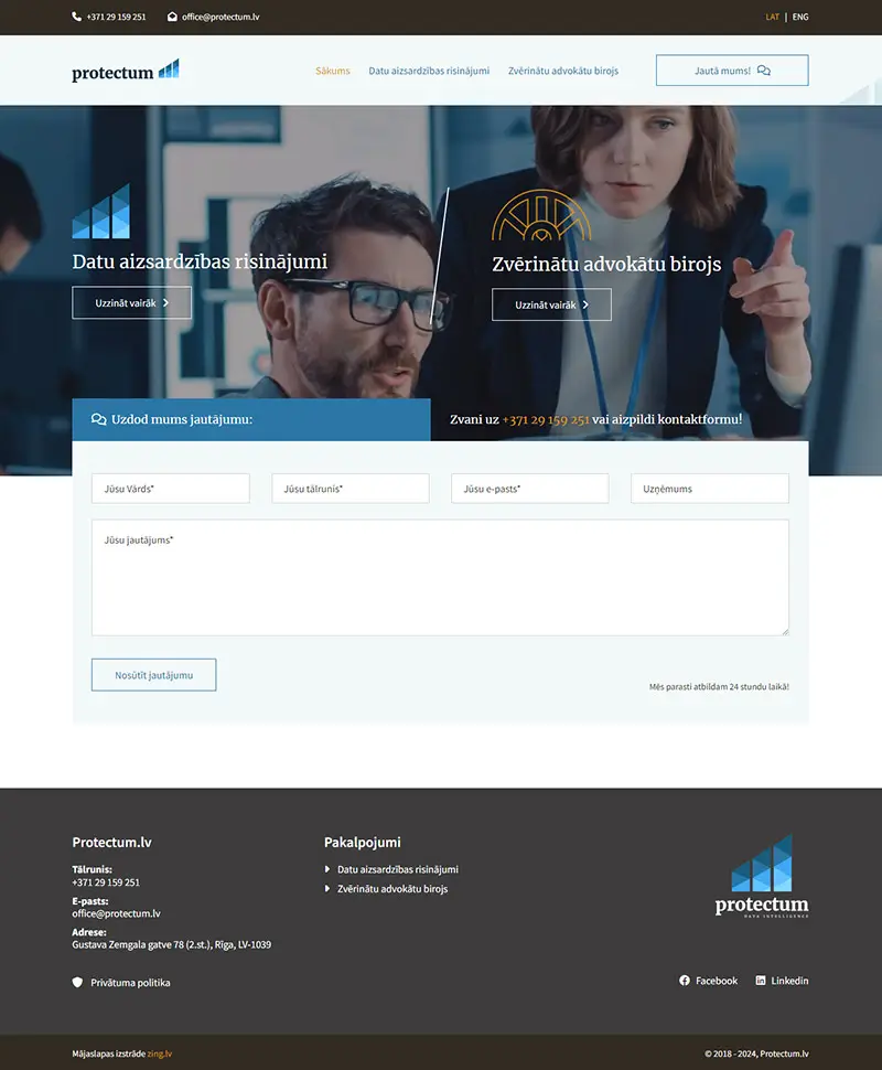 protectum.lv mājaslapas izstrāde