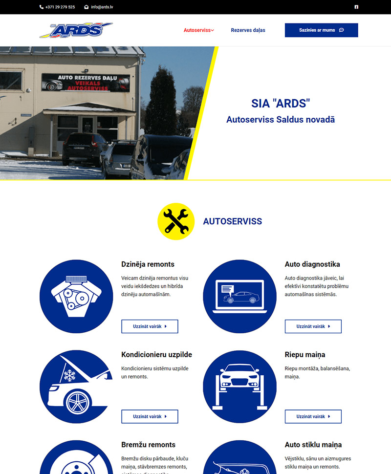 ards.lv mājaslapas izstrāde