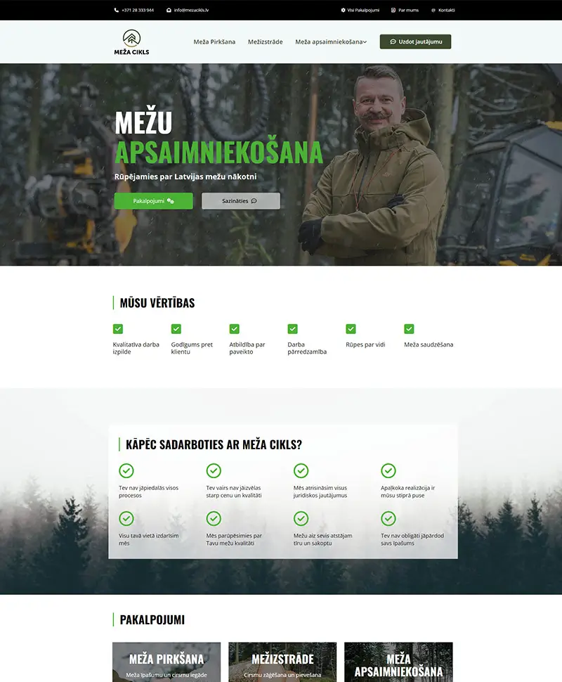 mezacikls.lv mājaslapas izstrāde